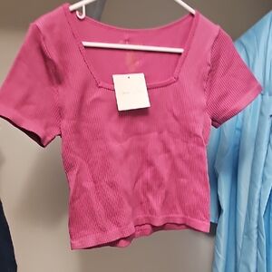 Women's NWT  Gypsy & Jade Pink Ribbed Top